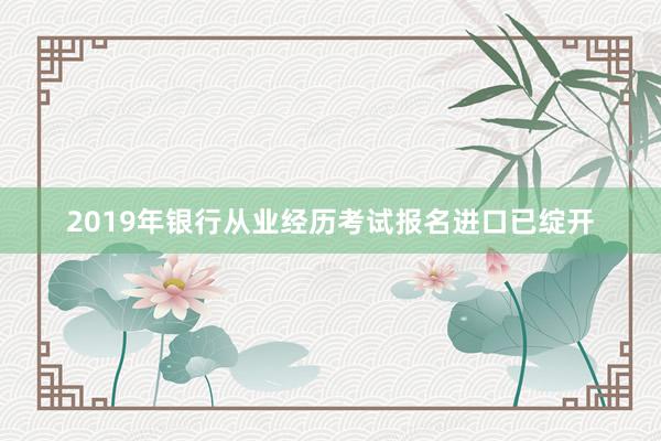 2019年银行从业经历考试报名进口已绽开